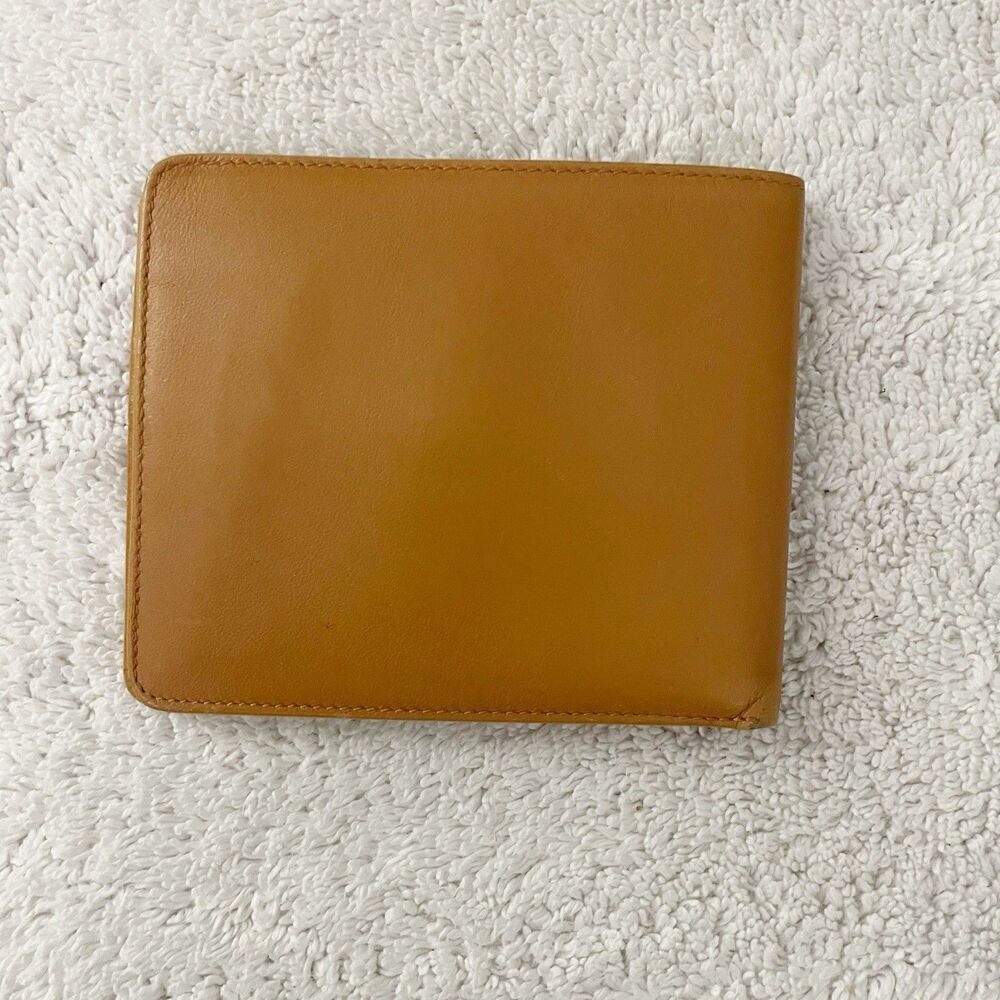 S.T. Dupont Vtg Men's Camel Brown Leather Bifold Wallet D Logo Snap Coin Pouch - Picture 5 of 12